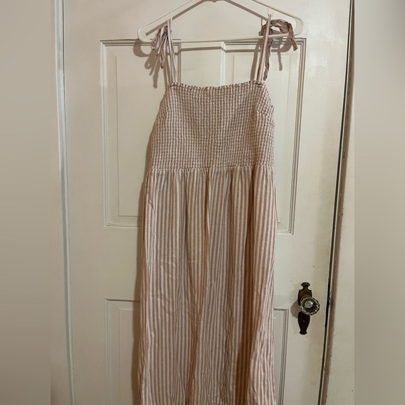 Gap, size L, pink and white stripe dress, tie strap - Picture 5 of 5